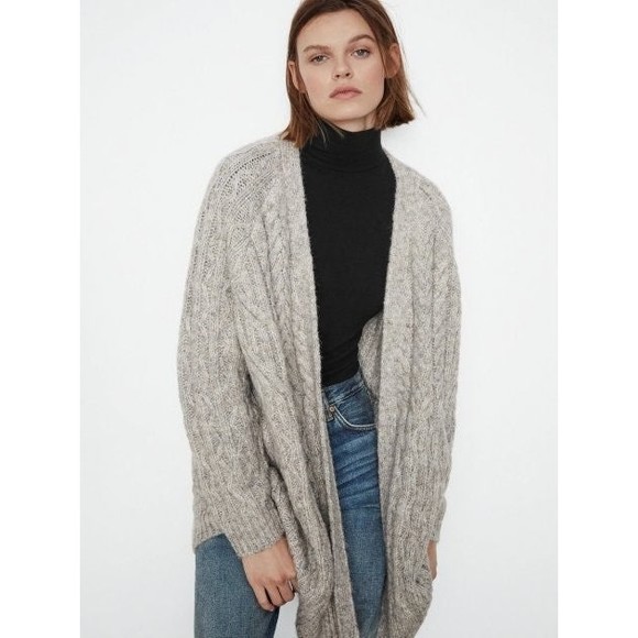 Zara Sweaters Zara Cable Knit Jacket Cardigan M Poshmark